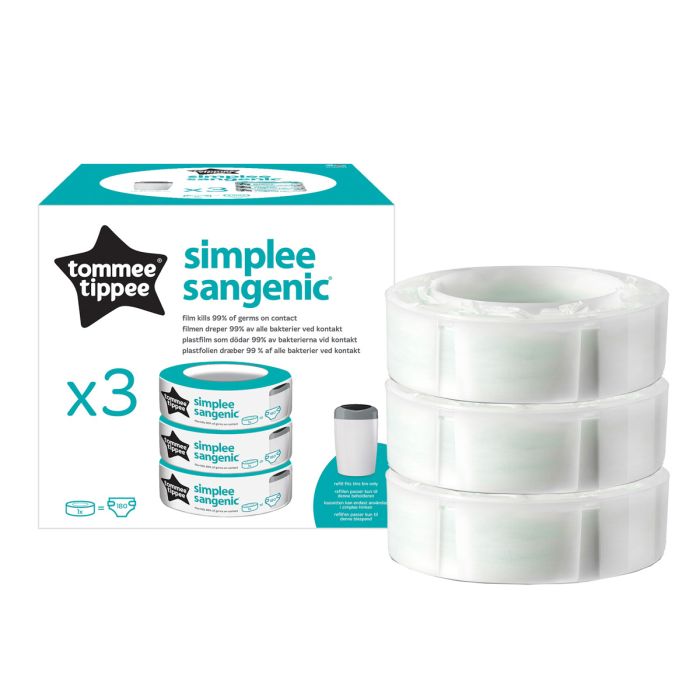 Buy the Sangenic Simplee Refill Cassettes 3 Pack from Babies-R-Us Online |  Babies R Us Online
