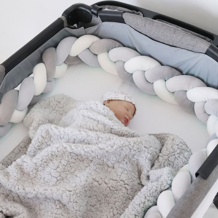Buy the Braided Cot Bumper - Grey (1185264) from Babies-R-Us Online |  Babies R Us Online